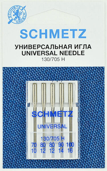 Иглы Schmetz универсальные (70x1, 80x2, 90x1, 100х1), 5 шт в Амурске